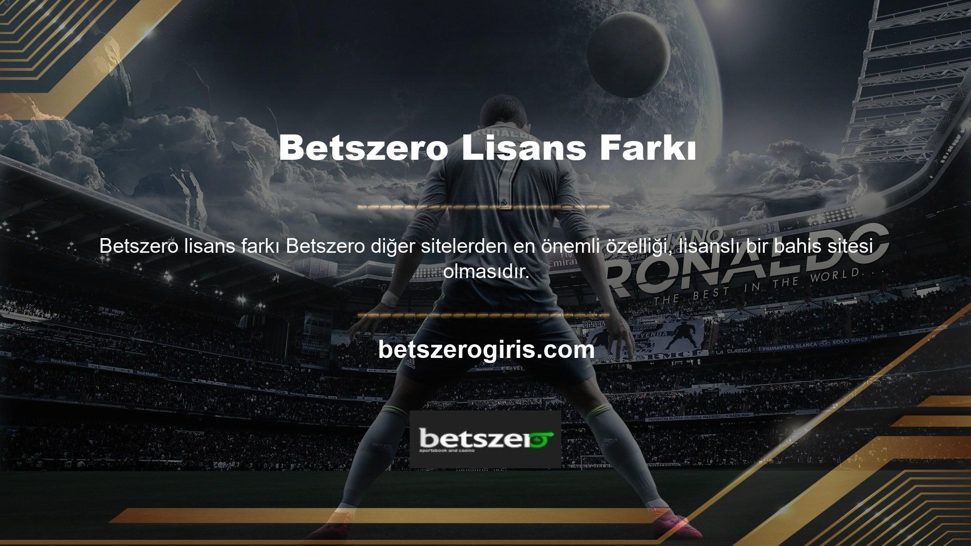 Betszero herkesin lisans bilgilerini sitenin altındaki görebilmesini sağlar